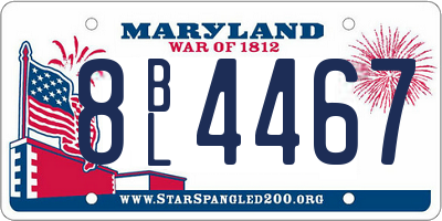 MD license plate 8BL4467