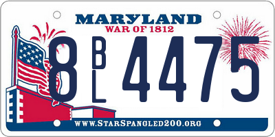 MD license plate 8BL4475