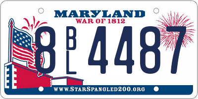 MD license plate 8BL4487