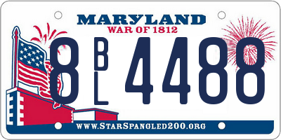 MD license plate 8BL4488