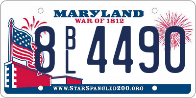 MD license plate 8BL4490
