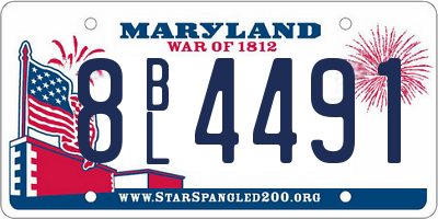 MD license plate 8BL4491