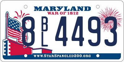 MD license plate 8BL4493