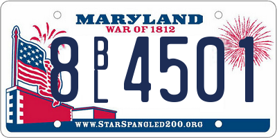 MD license plate 8BL4501