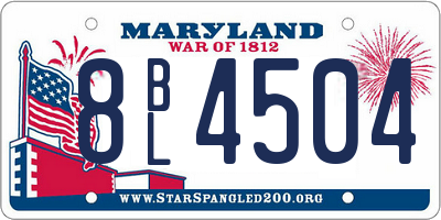 MD license plate 8BL4504