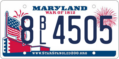 MD license plate 8BL4505