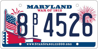 MD license plate 8BL4526