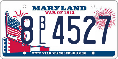 MD license plate 8BL4527