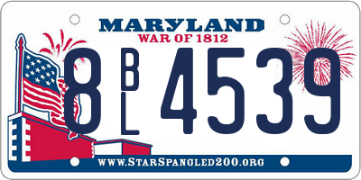 MD license plate 8BL4539