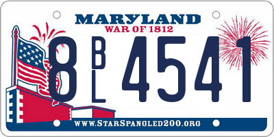 MD license plate 8BL4541