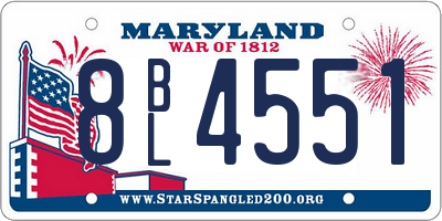 MD license plate 8BL4551
