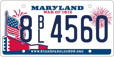 MD license plate 8BL4560