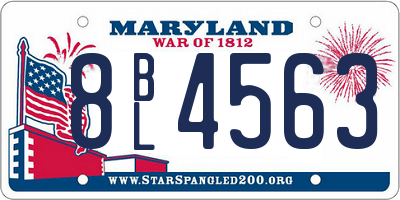 MD license plate 8BL4563