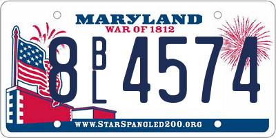MD license plate 8BL4574