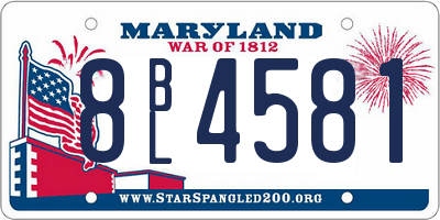 MD license plate 8BL4581