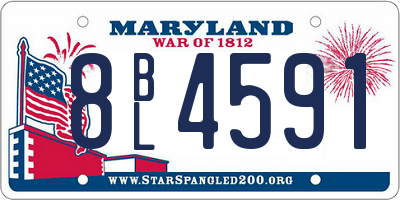 MD license plate 8BL4591