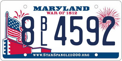 MD license plate 8BL4592