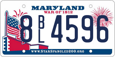 MD license plate 8BL4596