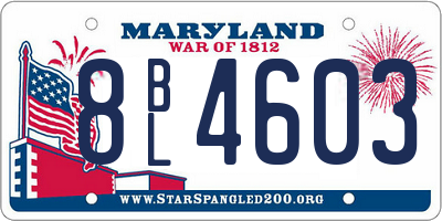 MD license plate 8BL4603
