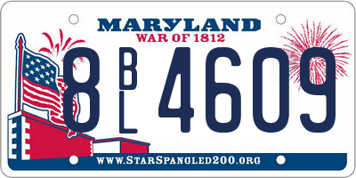 MD license plate 8BL4609