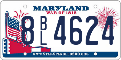 MD license plate 8BL4624