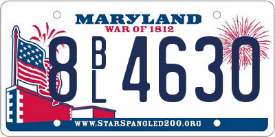 MD license plate 8BL4630