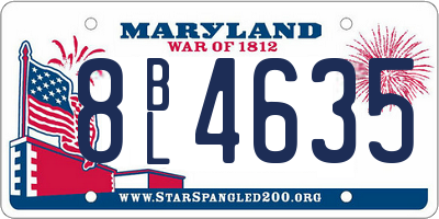 MD license plate 8BL4635