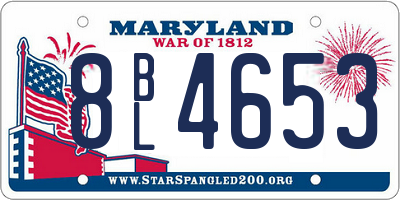 MD license plate 8BL4653