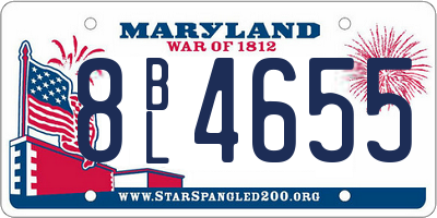 MD license plate 8BL4655