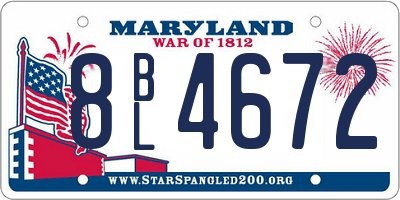 MD license plate 8BL4672