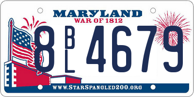 MD license plate 8BL4679