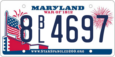 MD license plate 8BL4697