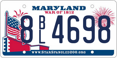 MD license plate 8BL4698