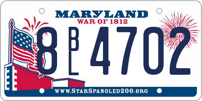 MD license plate 8BL4702