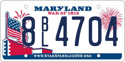 MD license plate 8BL4704