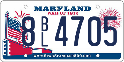 MD license plate 8BL4705
