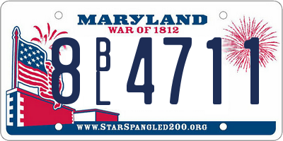 MD license plate 8BL4711
