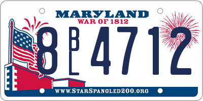 MD license plate 8BL4712