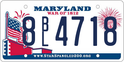 MD license plate 8BL4718