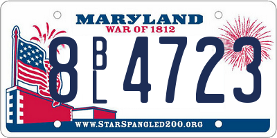 MD license plate 8BL4723