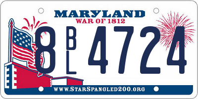 MD license plate 8BL4724