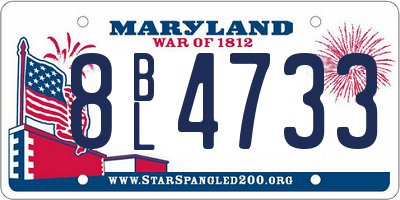 MD license plate 8BL4733