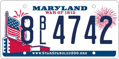MD license plate 8BL4742