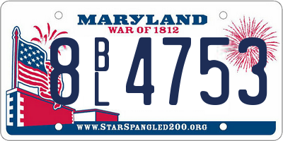 MD license plate 8BL4753