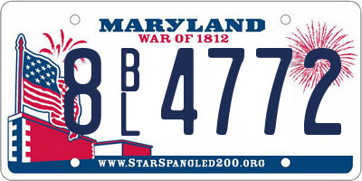 MD license plate 8BL4772