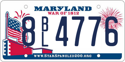 MD license plate 8BL4776