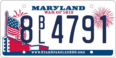 MD license plate 8BL4791