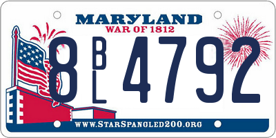 MD license plate 8BL4792