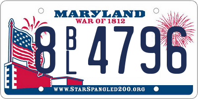 MD license plate 8BL4796