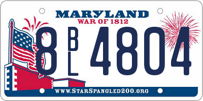 MD license plate 8BL4804